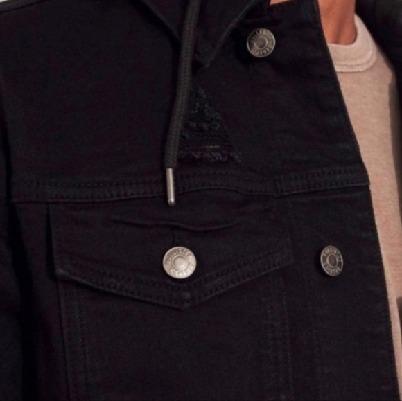 Hollister Distressed Denim Hoodie Jacket - Picture 4 of 7